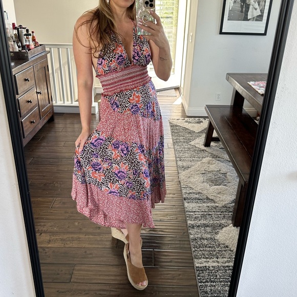 Free People High Low Backless Floral Dress Size Small - Picture 1 of 14